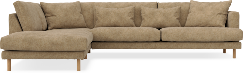 Harper - 3-sits soffa med divan vänster - Brun