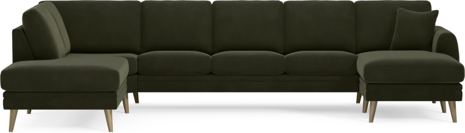 Eden - 3-sits soffa med divan vänster och schäslong höger - Grön