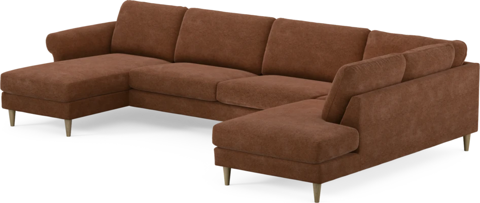 Bridge - 3-sits soffa med schäslong vänster och divan höger - Orange