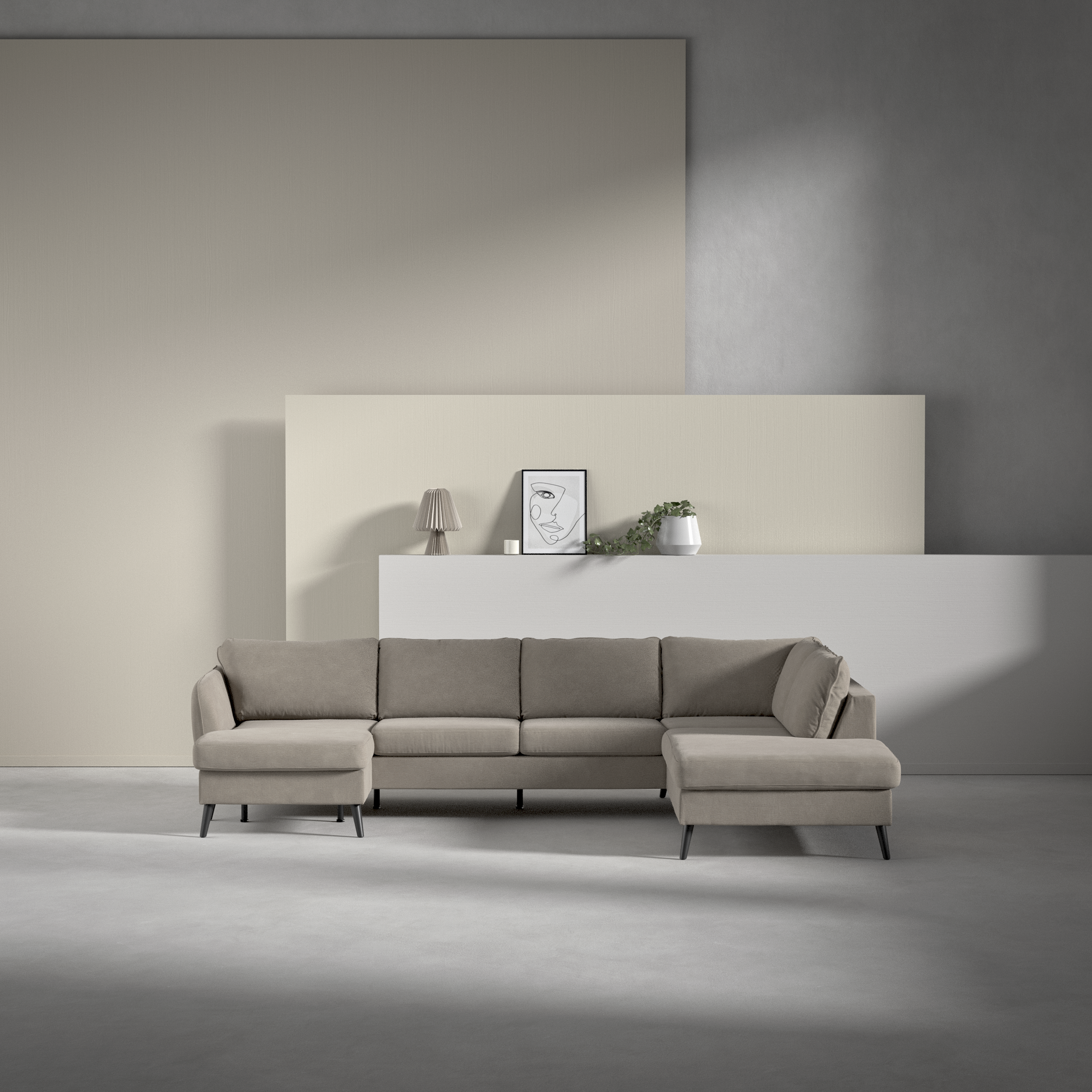 County - 3-sits soffa med schäslong vänster och divan höger - inspiration