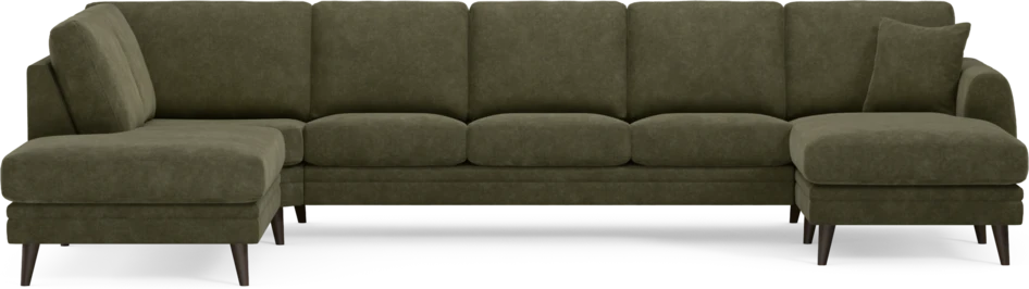 Eden - 3-sits soffa med divan vänster och schäslong höger - Grön
