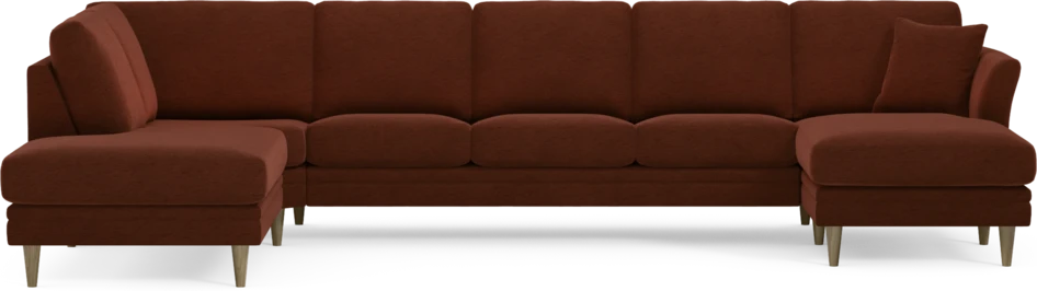 Eden - 3-sits soffa med divan vänster och schäslong höger - Orange