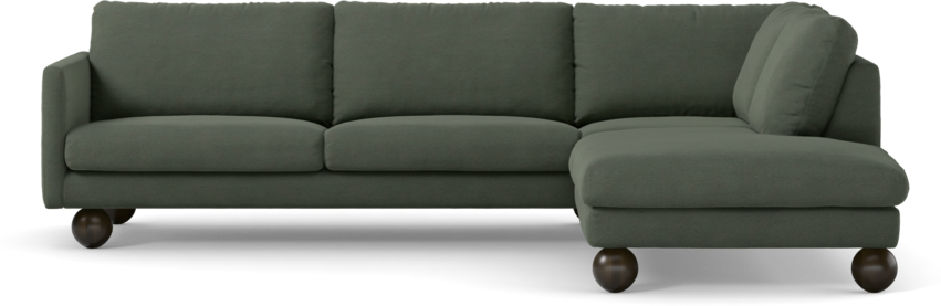 Madison Lux - 3-sits soffa med divan höger - Grön