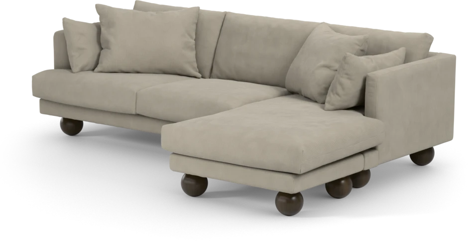 Harper - 4-sits med schäslong höger  - Beige
