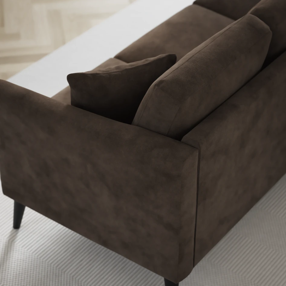 Eden - 3-sits soffa svängd - Brun