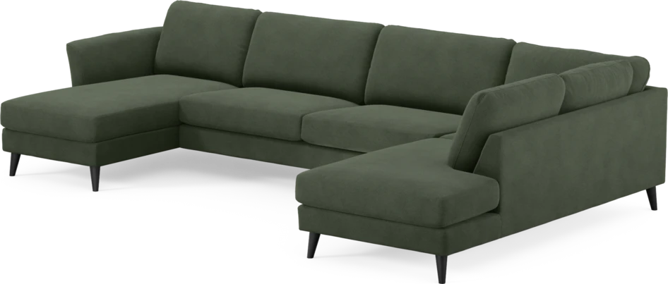Bridge - 3-sits soffa med schäslong vänster och divan höger - Grön