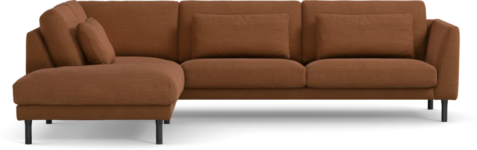 Willow - 3-sits soffa med divan vänster, fast klädsel - Orange