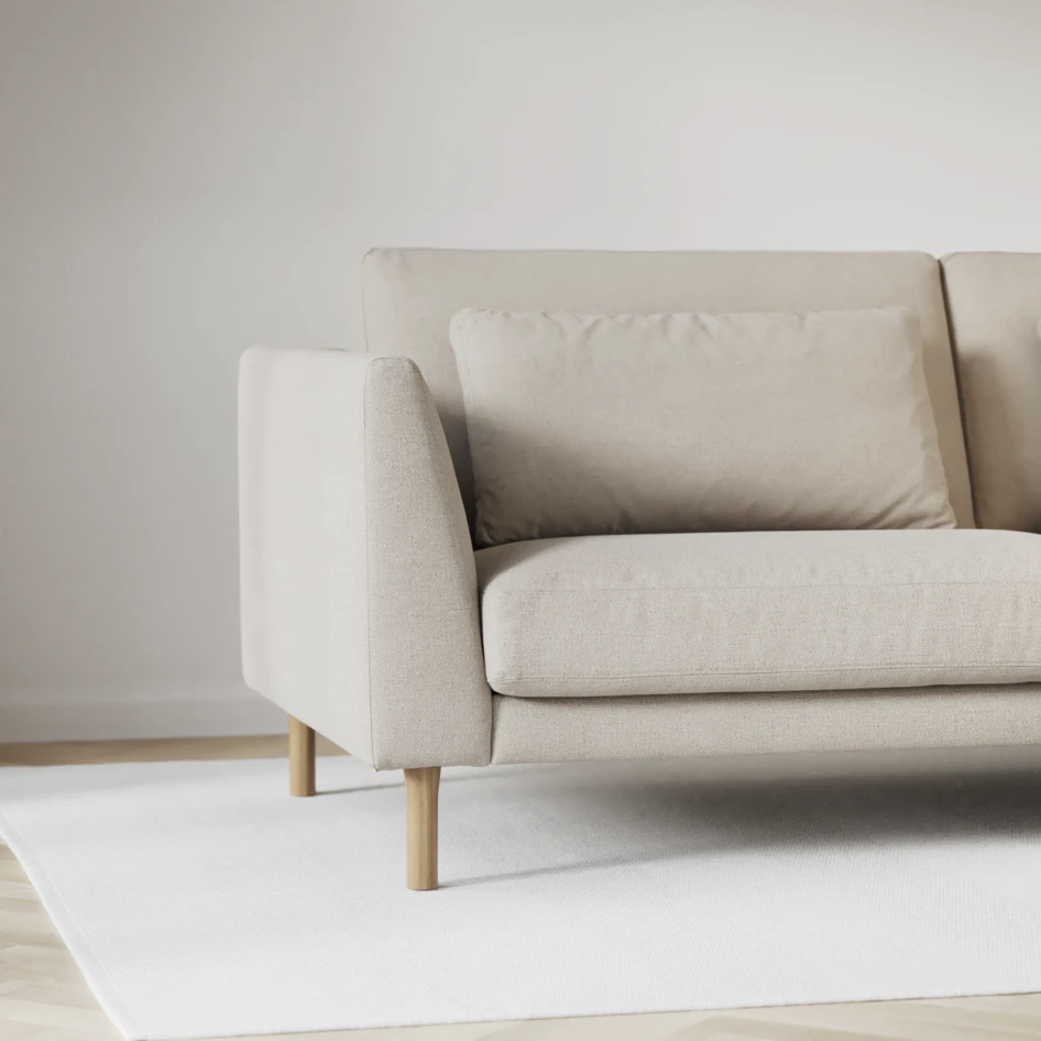 Willow - 3-sits soffa med schäslong höger, fast klädsel - Beige