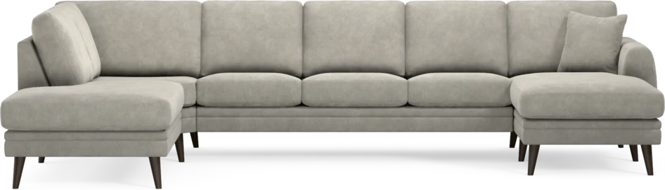 Eden - 3-sits soffa med divan vänster och schäslong höger - Grå