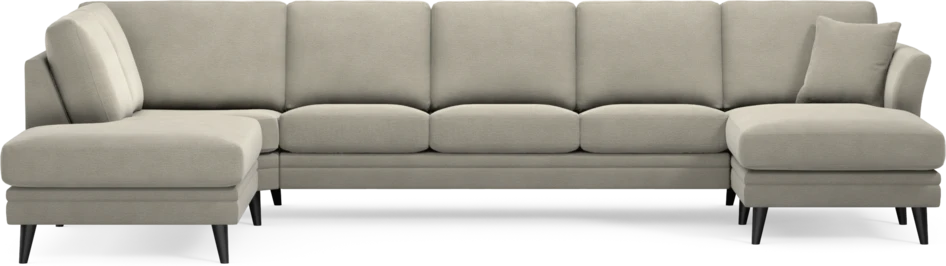 Eden - 3-sits soffa med divan vänster och schäslong höger - Brun