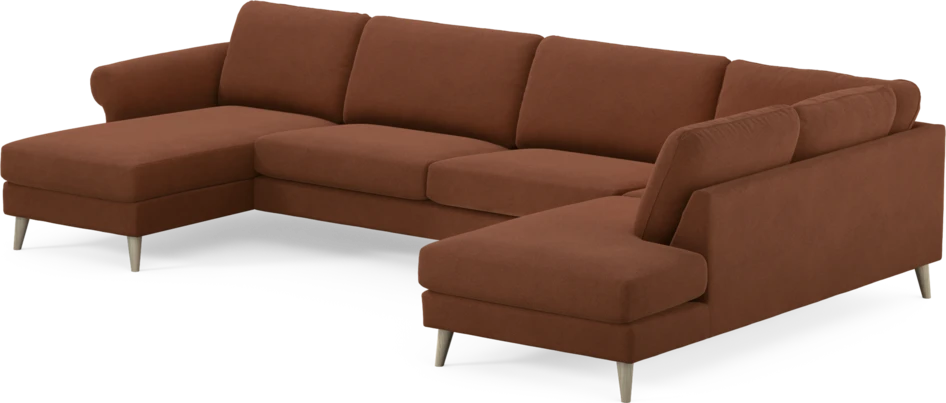 Bridge - 3-sits soffa med schäslong vänster och divan höger - Orange