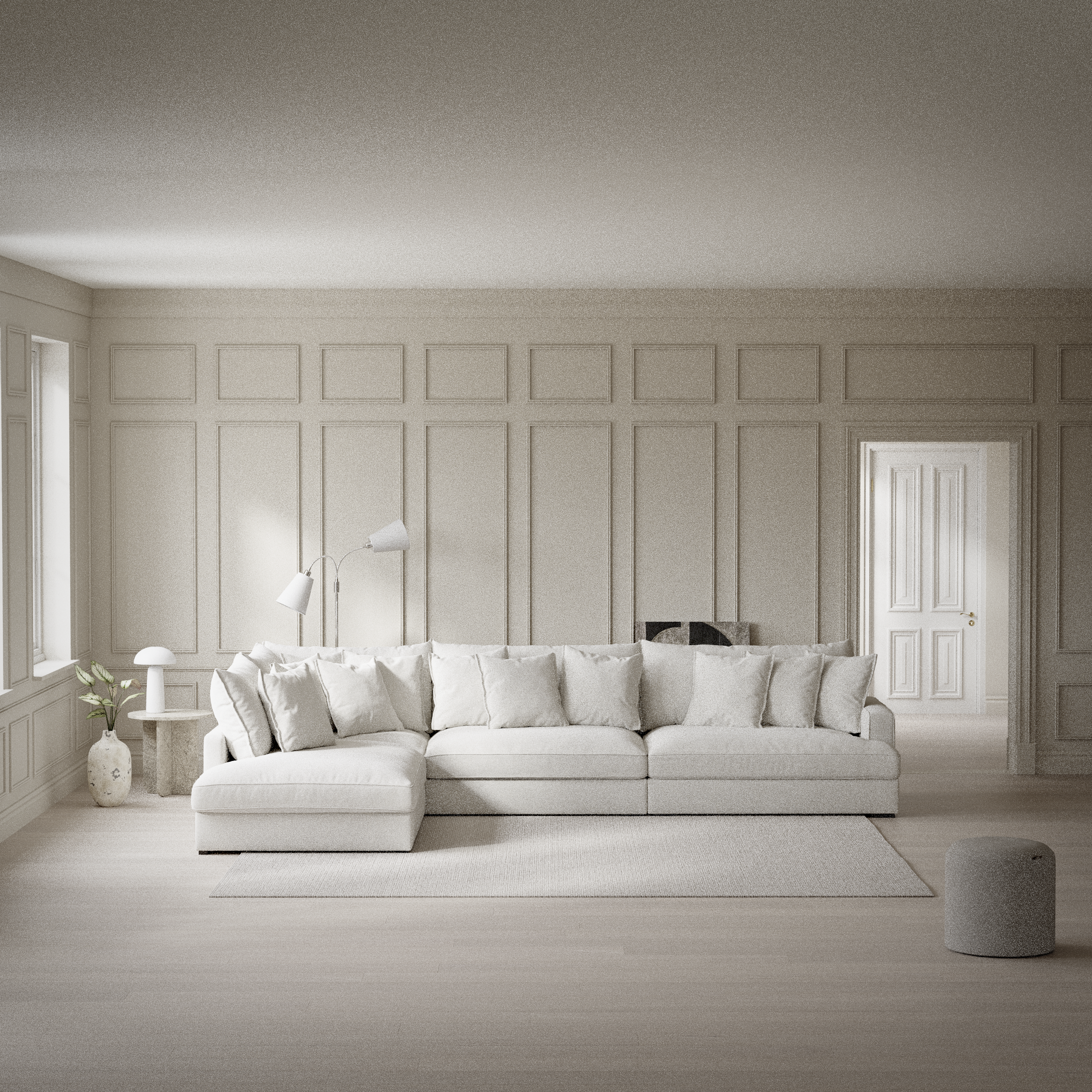 Rossi, 4-sits soffa med divan vänster