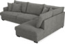 Mila - 3-sits soffa med divan höger - Grå