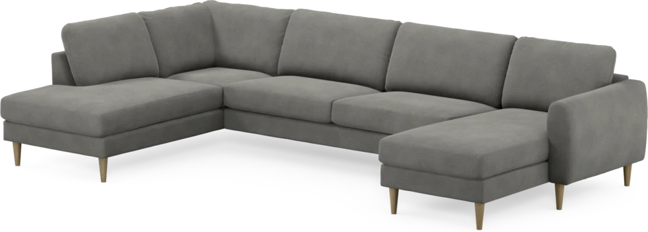Bridge - 3-sits soffa med divan vänster och schäslong höger - Grå