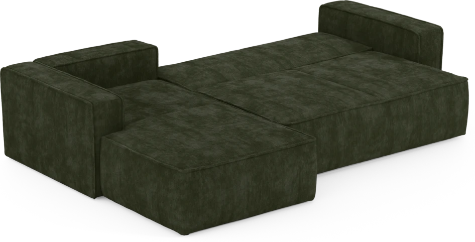 Ide - Bäddsoffa 3-sits med schäslong vänster - Grön