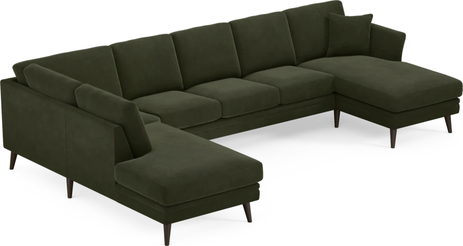 Eden - 3-sits soffa med divan vänster och schäslong höger - Grön
