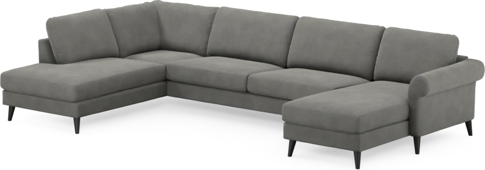 Bridge - 3-sits soffa med divan vänster och schäslong höger - Grå