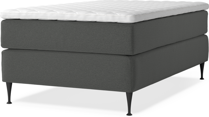 Delux Exclusive - Kontinentalsäng, enkelsäng 120 cm med bäddmadrass - Grå