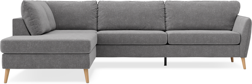 County - 2,5-sits soffa med divan vänster - Grå