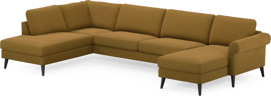 Bridge - 3-sits soffa med divan vänster och schäslong höger - Gul