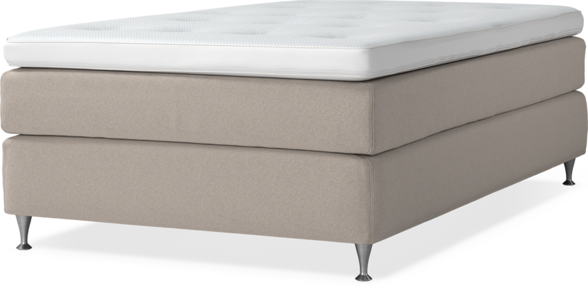 Delux Sense - Kontinentalsäng, enkelsäng 120 cm med bäddmadrass - Beige