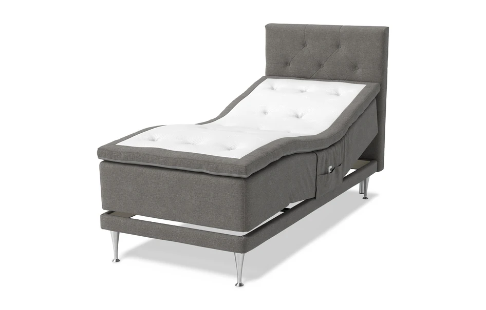 Sense Delux - Ställbar säng, enkelsäng med bäddmadrass Sleep Delux - Grå
