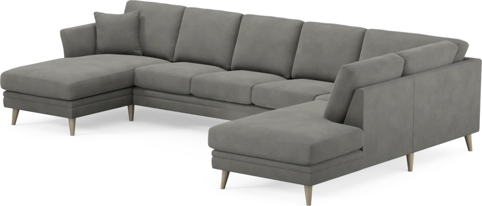 Eden - 3-sits soffa med schäslong vänster och divan höger - Grå