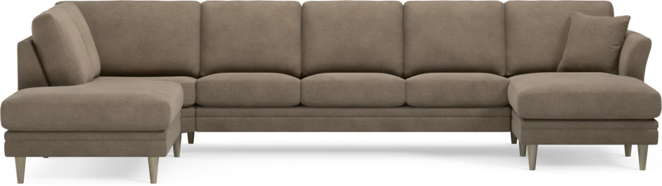 Eden - 3-sits soffa med divan vänster och schäslong höger - Brun