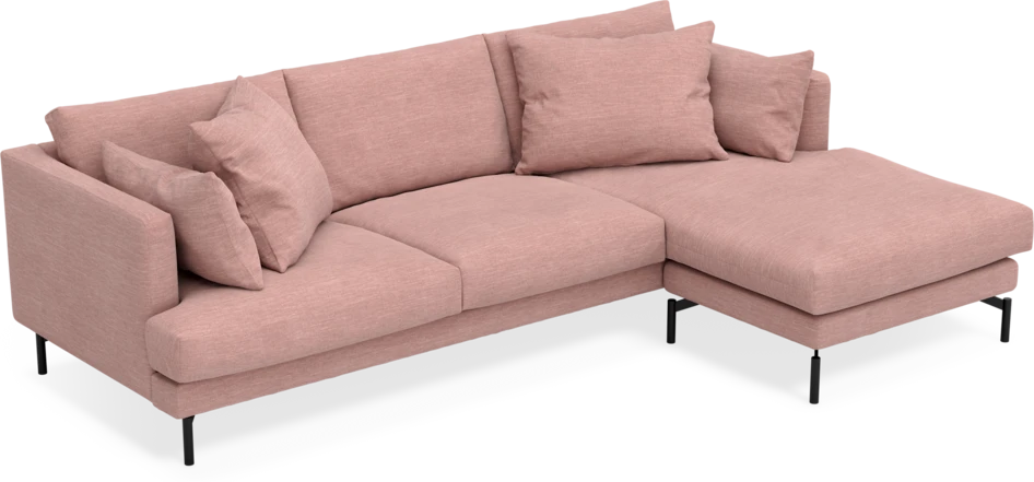 Harper - 4-sits med schäslong höger  - Rosa
