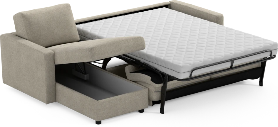 Lindö - Bäddsoffa 2,5-sits med schäslong, vändbar - Beige