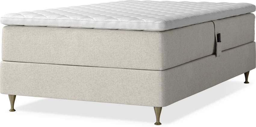 Delux Dream - Ställbar säng, enkelsäng med bäddmadrass - Beige