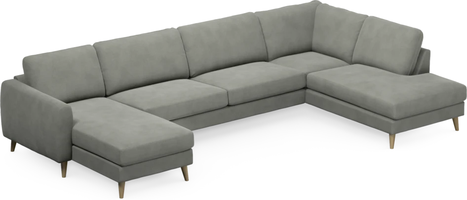 Bridge - 3-sits soffa med schäslong vänster och divan höger - Grå