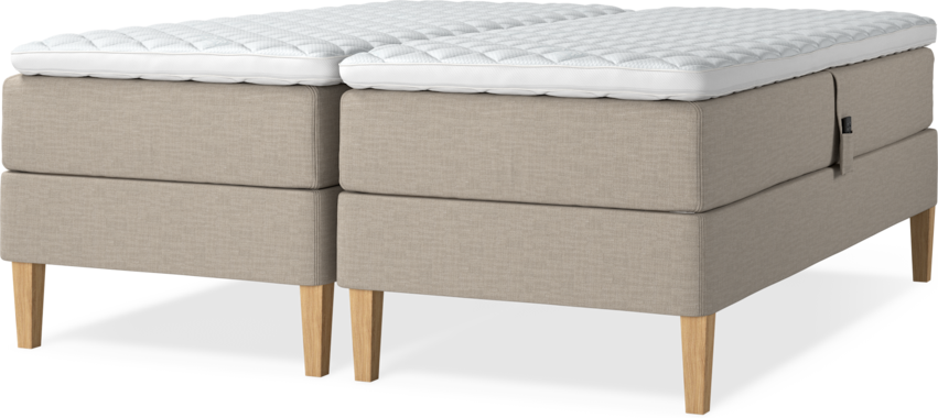 Delux Dream - Ställbar säng, dubbelsäng med bäddmadrass - Beige