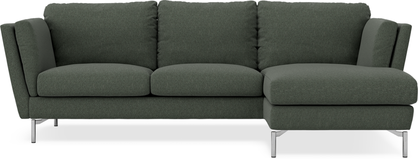 Madison Lux - 2-sits soffa med schäslong höger - Grön