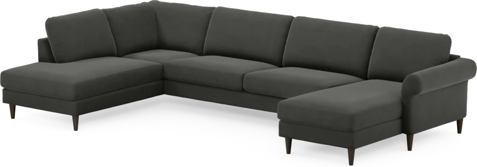 Bridge - 3-sits soffa med divan vänster och schäslong höger - Grå