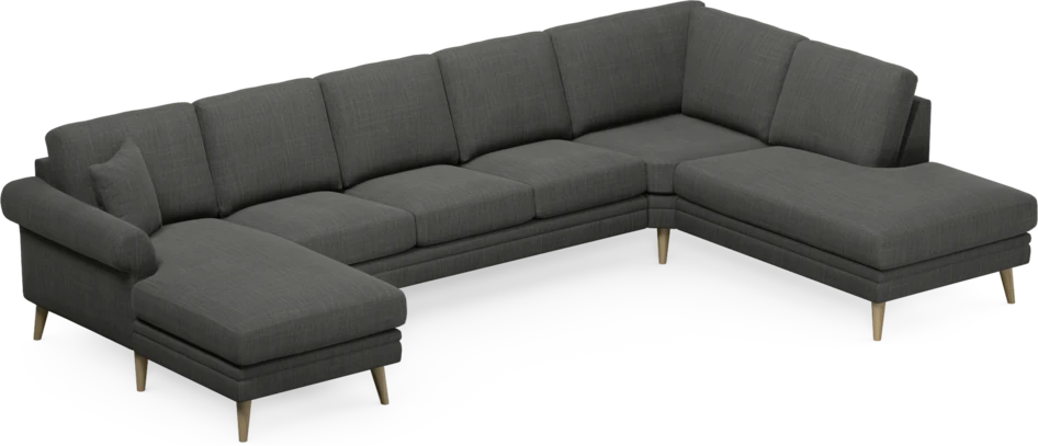 Eden - 3-sits soffa med schäslong vänster och divan höger - Grå