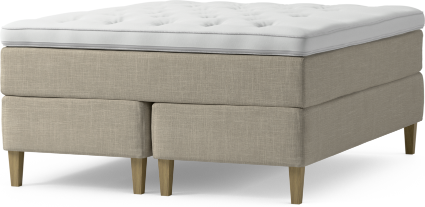 Delux Dream - Kontinentalsäng, dubbelsäng med bäddmadrass och sängben - Beige