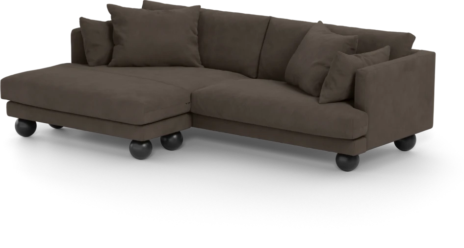 Harper - 4-sits med schäslong XL vänster - Brun