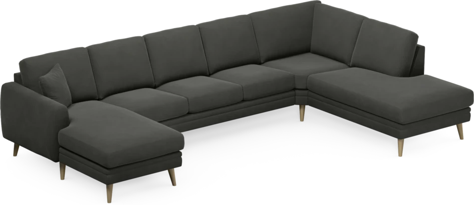 Eden - 3-sits soffa med schäslong vänster och divan höger - Grå