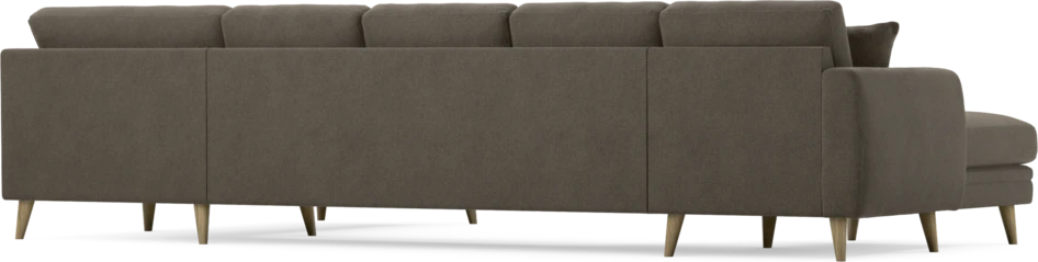 Eden - 3-sits soffa med schäslong vänster och divan höger - Brun