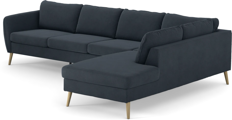 County - 3-sits soffa med divan höger - Blå