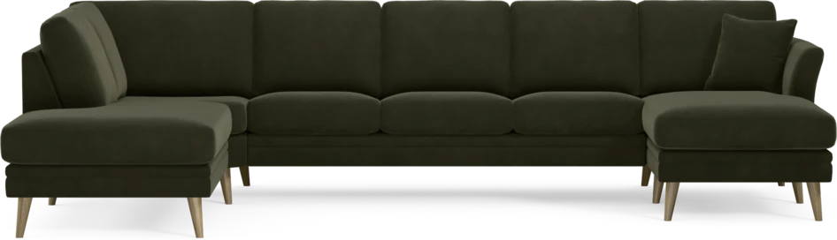 Eden - 3-sits soffa med divan vänster och schäslong höger - Grön