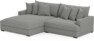 Rossi - 2-sits soffa med schäslong XL vänster - Grå