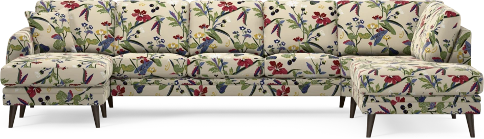 Eden - 3-sits soffa med schäslong vänster och divan höger - Flerfärgad