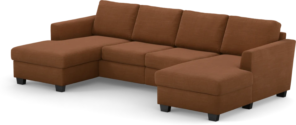 Friday - 2-sits soffa med två schäslonger - Orange