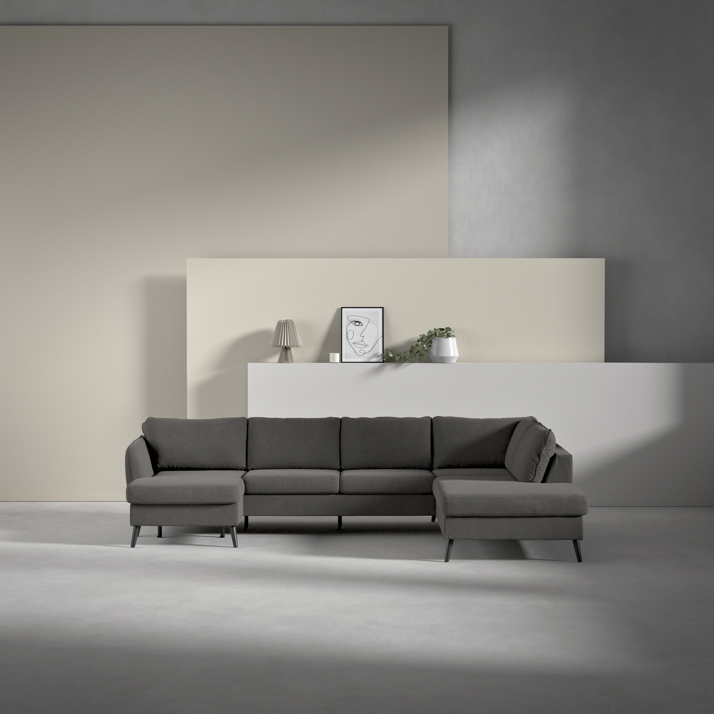 County - 3-sits soffa med schäslong vänster och divan höger - inspiration
