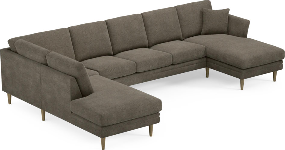 Eden - 3-sits soffa med divan vänster och schäslong höger - Brun