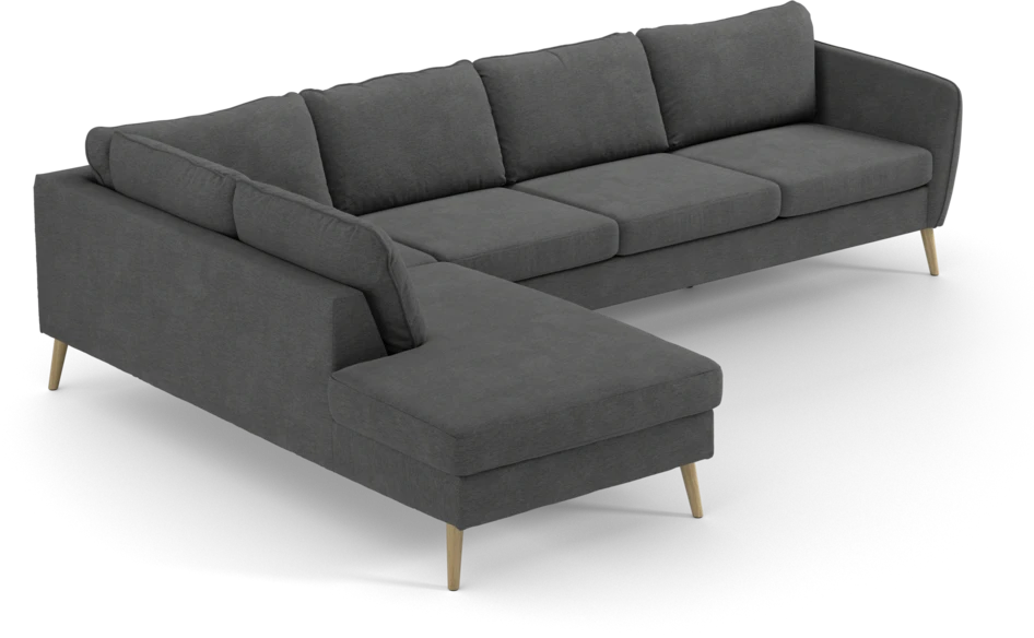 County - 3-sits soffa med divan vänster - Grå