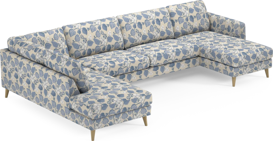 Bridge - 3-sits soffa med divan vänster och schäslong höger - Blå