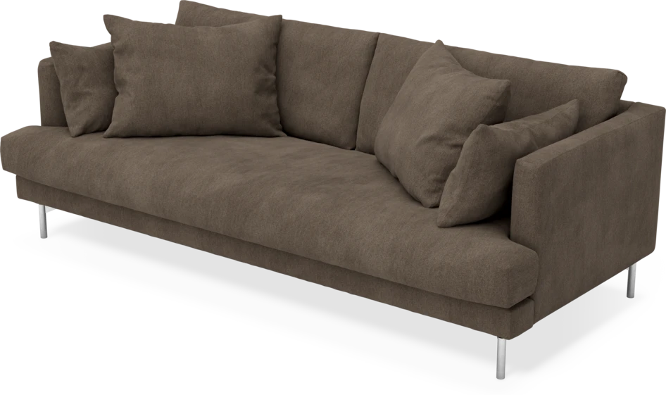 Harper - 3-sits soffa, hel dyna - Brun